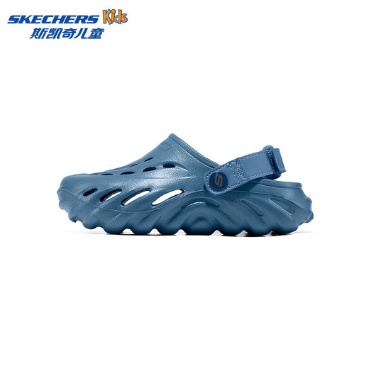 Skechers Skechers Children's Bubble Shoes Boys' Hydrophobic Lightweight Beach Crocs Summer Middle and Large Children's Sandals 406645L Boys/Dark Gray Blue/SLT 36
