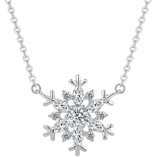 Saturday Fortune Snowflake Necklace Pendant S925 Silver Fantasy Clavicle Chain Birthday Gift J0610598 40+5cm