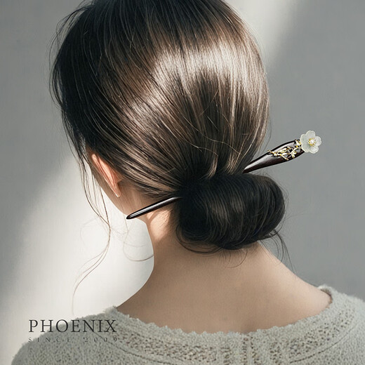 Phoenix Nirvana Black Sandalwood Hairpin Ancient Style Hairpin New Chinese Style Hair Accessory Coiled Hair Hairpin High-end Hairpin Practical Birthday Gift for Women