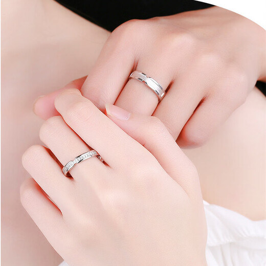 RHM Jianjia platinum couple ring PT950 platinum high-end engagement ring birthday and Valentine's Day gift for girlfriend Platinum Jianjia couple ring pair + certificate + gift box