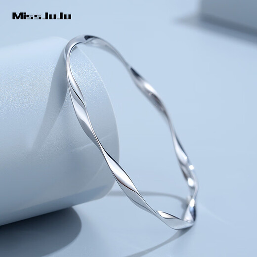 Miss JuJu pt950 platinum Möbius bracelet women's platinum ring solid bracelet weight 13.46 grams inner diameter 54mm