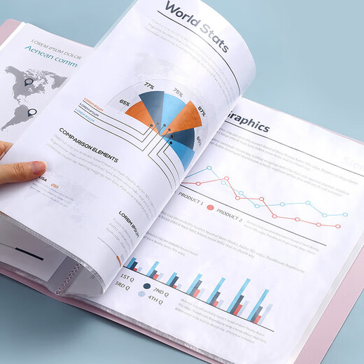 齐心（COMIX）(Comix) 新品莫兰迪色60页资料册 办公学生插袋档案收纳A6636 米黄