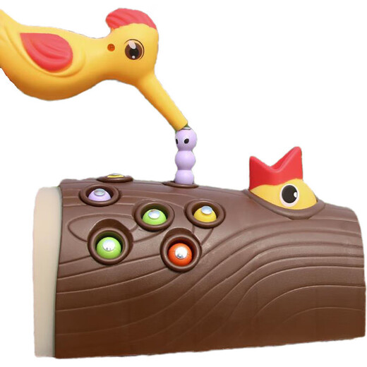 Geheimes Specht-Insektenfangspielzeug, magnetisch, 1–23 Jahre altes Baby, Junge und Mädchen, Kind, Intelligenzentwicklung, Vogelspielzeug (braun), 8+ Insekt x 1 Baum x 1 Vogel