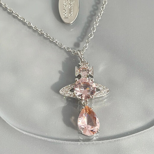 Vivienne Westwood purchasing spot Queen Mother Necklace Women's Crystal Pendant Flagship Authentic Birthday Gift for Girlfriend Pink