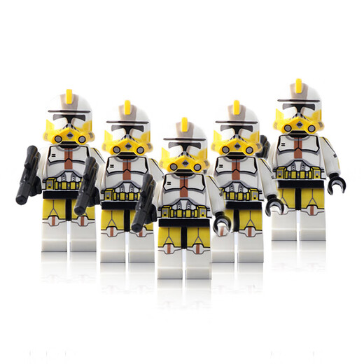 乐高星球大战兼容积木小人仔克隆蓝兵团拼装玩具生日礼物 深棕色 5个克隆兵 PG757