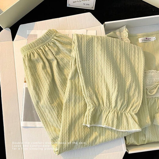 El nuevo pijama de primavera y otoño de Ziweiqi para mujeres de manga larga, estilo princesa dulce de manga larga ropa para el hogar 9904 Apricot- [mangas largas + pantalones] 170 m recomendado 80-100 Jin [Jin equivale a 0.5 kg]