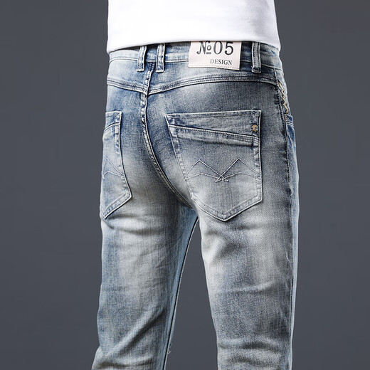 Lee Dprre Jeans Männer 2025 Neues Trend High-End-Riss Frühling Herbst Herbst Männer schlanke Füße Männer Kaffee schwarz 1048 Models 28