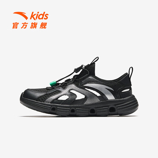 ANTA (ANTA) children's sandals, boys' shoes, 2026 spring new outdoor river tracing shoes, toe-toe beach shoes, black-4 35