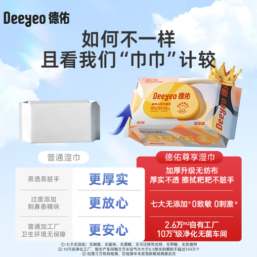 Deyou wet wipes large pack baby wipes newborn hand and mouth wet wipes baby cleaning adult usable wet wipes trial pack 80 pumps * 1 pack