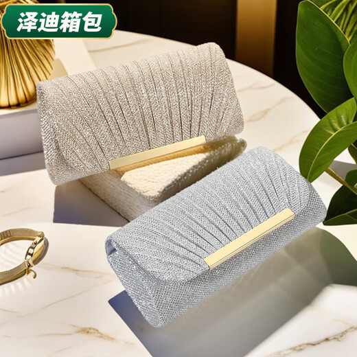 Yunluo bag ladies clutch bag European and American fashion mobile phone bag Qixi ladies wallet dress cheongsam clutch bag ladies clutch wallet-champagne color