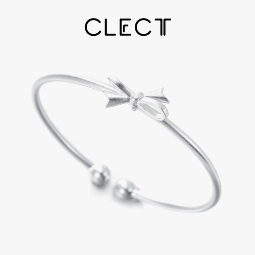 Clect Cory Bow Silver Bracelet Women's Sweet 999 Pure Silver Bracelet Elegant High-end Jewelry Birthday Gift for Girlfriend
