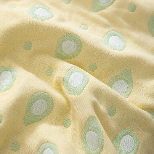Muji 100% cotton six-layer gauze towel quilt summer thin blanket 100% cotton baby nap blanket for all seasons Omelette green 100% cotton six-layer gauze 150*200cm single blanket 100% cotton fabric