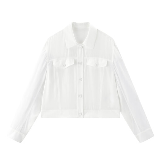 Peacebird Clear Acetate Blended Shirt Jacke Damen 2025 Neue kurze Jacke Temperament Mode Jacke Damen* Weiß S 155