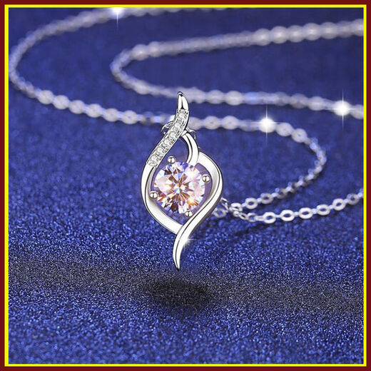 New genuine pt950 platinum necklace for women platinum necklace moissanite diamond pendant clavicle chain gift for girlfriend 4.58g romantic snowflake 1 carat necklace 45cm