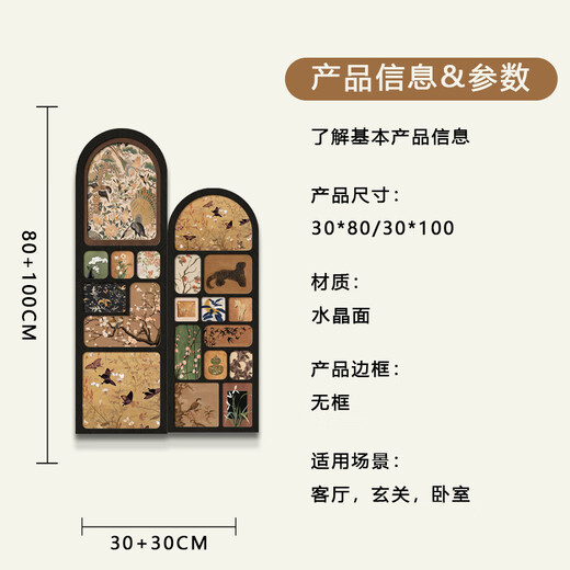 Yihuanyu Medieval style floor-standing furnishings living room corner cabinet retro storage rack multi-layer storage cabinet next to modern decorative painting