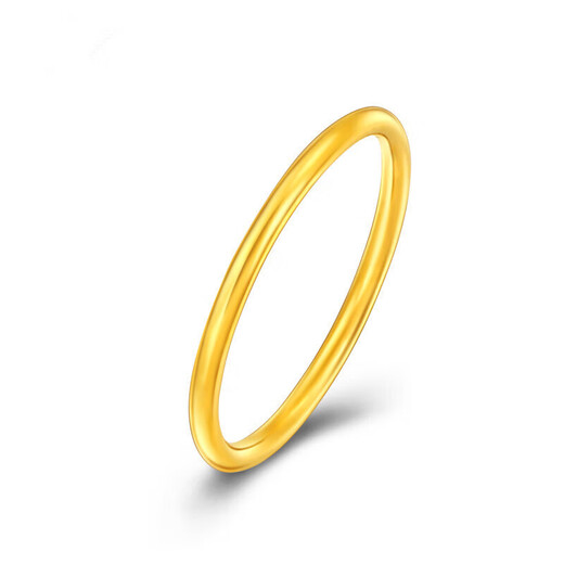 Lingmeng gold ring 999 Sansheng Sanshi couple glossy ring ring 520 gift gold-plated Valentine's Day gift for girlfriend No. 25 pure gold ring 0.3g