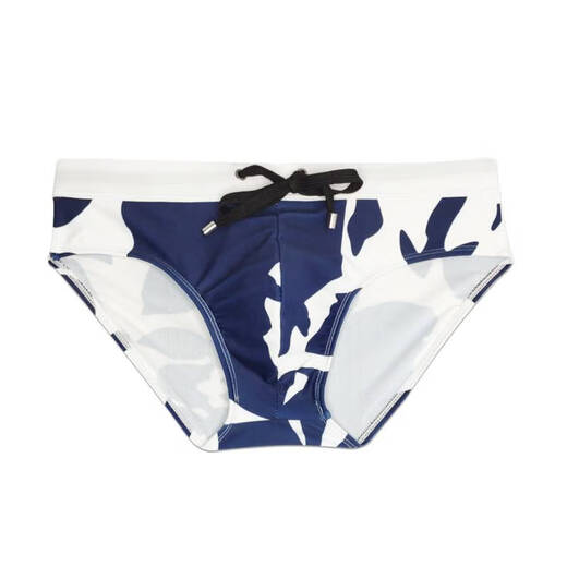 Nanbomaru Omiya Sommer-Badehose für Herren, Badeanzug, Regenbogen-Druck, Dreieck-Badehose, modisch, sexy Strand-Slip für Herren, Gelb_Körbchengröße M