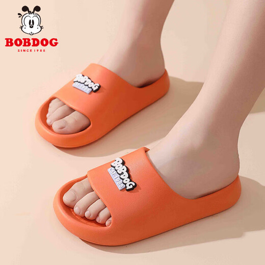 Babudou Children's Slippers 2025 Summer New Home Outdoor Soft Sole Comfortable Anti-Slip Beach Slippers for Boys and Girls XD3005/Orange 24-25 Sizes/Suitable for Feet Length 16.5cm