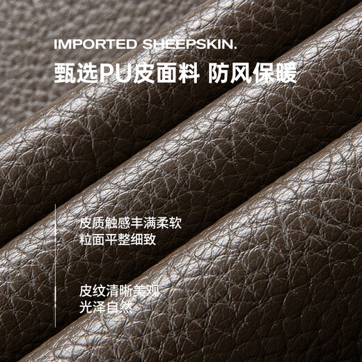 SHANSHAN Shanshan PU leather jacket men's autumn and winter business casual lapel easy-care imitation leather leather jacket men's commuter coat