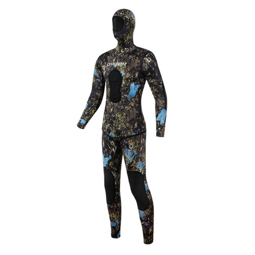 Diving Star 3/5/7mm men's and women's diving suits, Japanese and Korean rubber snorkeling split suits, cold-proof and warm, thickened free-diving wetsuits, 7mm Tuohai inner rubber surface S