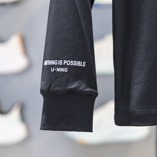 Li Ning children's long-sleeved T-shirt 2025 autumn new style men's and women's sweat-absorbent comfortable sweatshirt bottoming shirt YTLV103 black YTLV103-2 110