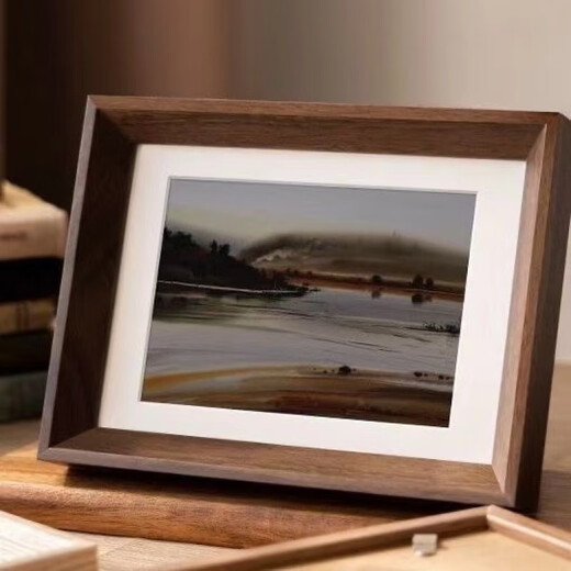 Wooden photo frame for setting up photo frame six, six, seven, eight, eight, ten, 10-inch A4 photo frame, calligraphy picture frame for wall hanging, versatile and atmospheric, wood color (with cardboard) A4-inch inner diameter 21cm*29.7cm (can be placed horizontally or vertically)