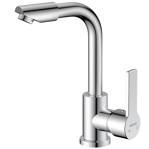 Kegu Wash -Becken Wasserhahn Edelstahl Becken universelles rotbares Badezimmer Heiße und kalte Badezimmer Handwascharmatur Edelstahl Hauptkörper 360 Rotation + Schlauch *2 K1049