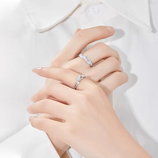 HEXI forget-me-not pure silver 999 couple rings, high-end sterling silver rings for boyfriend and girlfriend, Valentine's Day Valentine's Day 520 gift, forget-me-not couple rings/free engraving