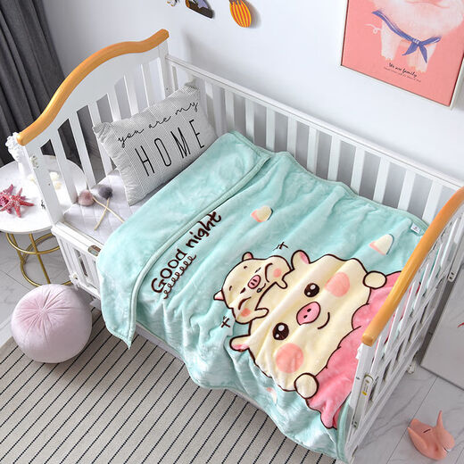 Ye Yu Kindergarten Quilt Baby Blanket Baby Cover Blanket Windproof Blanket Double-layer Double-sided Velvet Thickened Warm Autumn and Winter Blanket Large Bottle Powder 100x120 1.3Jin Jin equals 0.5kg Simple packaging for personal use