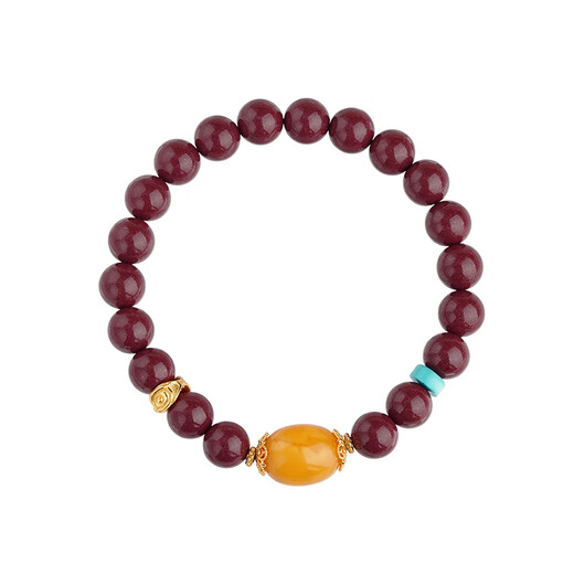 Potala Palace cinnabar beeswax turquoise bracelet pearls 925 silver transfer beads birth year men and women bracelet birthday gift for girlfriend