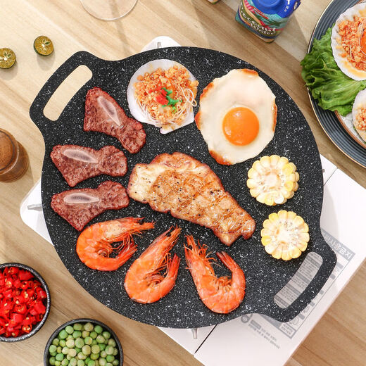 Gabriel outdoor grill pan Korean medical rice stone Teppanyaki non-stick frying pan barbecue plate household convenient cassette stove barbecue plate 32cm