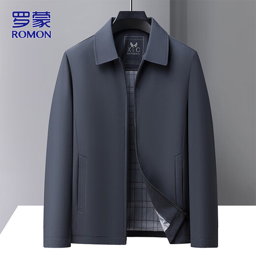 ROMON executive jacket men's autumn and winter business casual lapel jacket men's versatile clothes men's navy blue XL