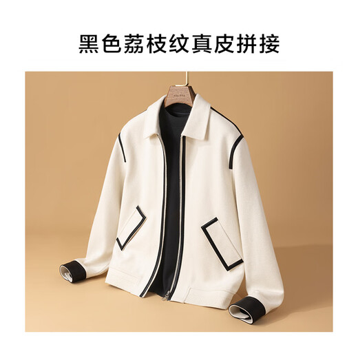 Mr. Bu Micro Profile Fashion Splicing Jacket Men's Wool Jacket 2025 Autumn and Winter New Casual Men's Top PT16770 Piano Black L (175)