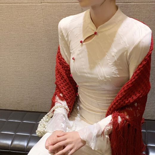 Jialong Mingxiu 2025 Autumn New Long Xingxue Zhiguang New Chinese Style Improved Cheongsam Women's Trumpet Sleeve Dress Qianmi Xing 2XL