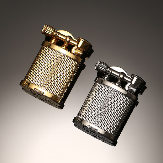Maduro Italian Palace Lift Arm Lighter High-end Personalized Retro Windproof Kerosene Lighter Gift Box with Brass Movement Silver Set
