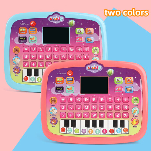 Nouveau produit machine d'apprentissage sur tablette, nouvel éclairage d'écran LED anglais, machine de lecture d'histoires multifonctionnelle pour l'éducation précoce, lot de jouets pour enfants, machine d'apprentissage sur tablette à écran LED rose de dessin animé