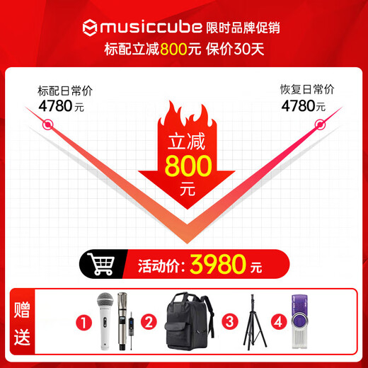 Music Knight MA60 audio Internet celebrity live performance road show home electric blowpipe saxophone guitar playing and singing karaoke Bluetooth speaker red