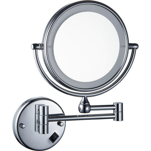 LED light fill light mirror folding dressing and beauty mirror cosmetic mirror bathroom 3 times magnification mirror portable chrome plated concealed/surface mounted