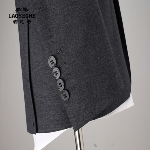 Classic Car (LAOYECHE) Men's Suit Suit 2025 Autumn and Winter New Middle-aged Wedding Dress Slim Casual Professional Formal Suit Men Gray M 170