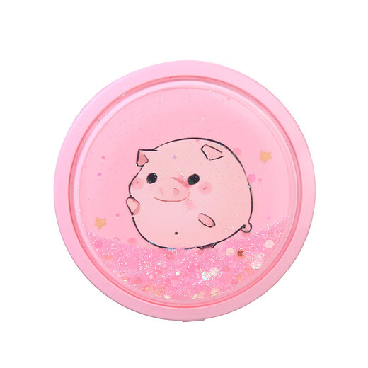 LED Cartoon Cosmetic Mirror Double-sided with Lights Three-tone Dimming Desktop Folding Mirror with Lights to Fill in Light Student Dressing Portable Princess Mirror Pink 8.9*8.9*2.1