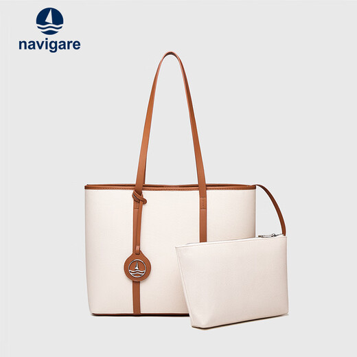Navikel bolso de navegación pequeño italiano bolso de mano para mujer 25 nuevo estilo bolso de piel de vaca bolso de moda de gran capacidad blanco roto