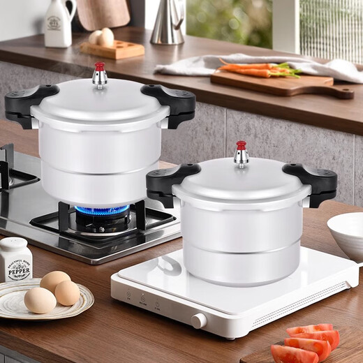 Festive Red Double Happiness Pressure Cooker Open Flame Induction Cooker Universal Thickened Household Explosion-proof Commercial Large Capacity Pressure Cooker Flat Induction Cooker/Gas Dual Use Recommended for 9-11 People 28cm 10.8L