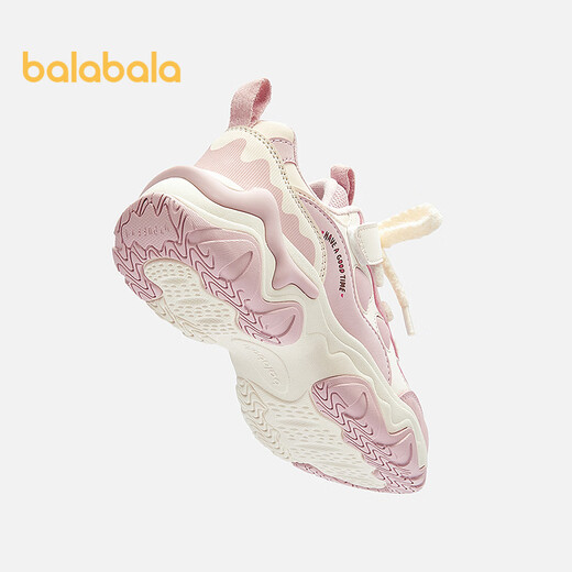 Balabala children's shoes children's sports shoes girls' shoes 2025 new autumn and winter shoes non-slip dad shoes plus velvet sweetness