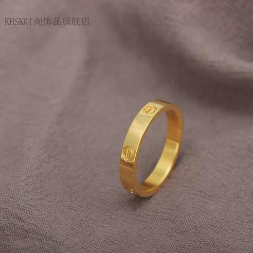 KHSK Old Phoenix Index Finger Plain Ring Colored Gold Plain Ring Fashion Ring Little Finger Personality US No. 5 (8090Jin Jin is equal to 0.5kg)