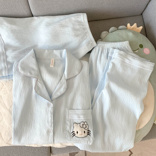 
Jingpufei HelloKitty summer cotton yarn pajamas three-piece set cute short-sleeved home clothes Yunduo Cotton-9905# Black Love Three-piece Set 2XL Women [Suggested 135-160Jin [Jin equals 0.5 kg]]