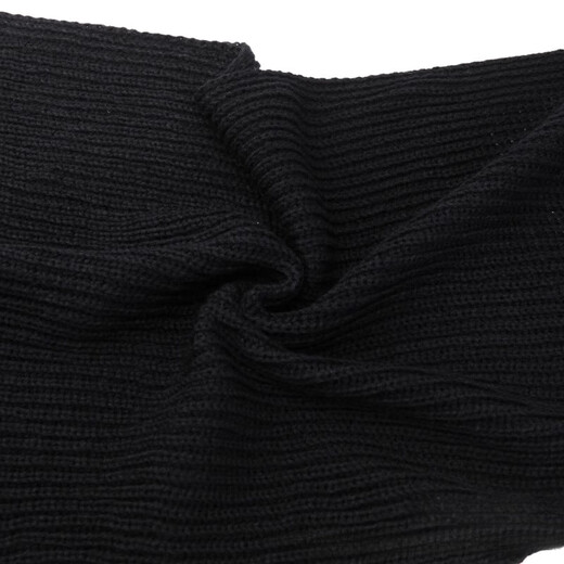Hengyuanxiang knitted scarf for middle-aged and elderly people to keep warm in winter men's black scarf for the elderly grandpa dad's birthday neck protector winter for women black
