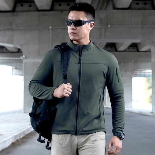 Longya Pioneer No. 21 Light Warm Stand Collar Cardigan Fleece Jacket Autumn and Winter Outdoor Comfortable Warmth Coldproof Handsome Lightweight Jacket Extreme Night Black S 170/92A (Weight 125-140Jin Jin equals 0.5kg)