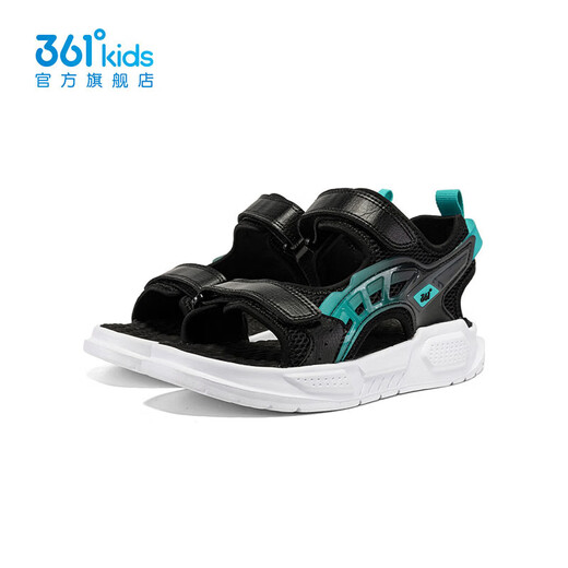 361 Shopping mall same style children's shoes, boys' beach sandals, new summer sandals for older children, carbon black/time green 35