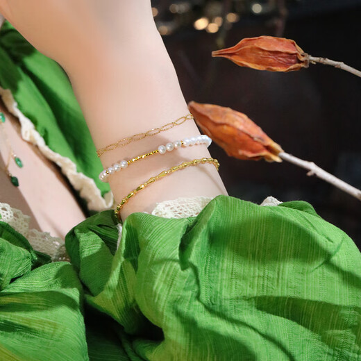 Chili 2025 Fashion Design Danshui New Chinese Style Pure Gold Bracelet Shows Temperament and Versatile Gift Bracelet