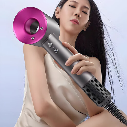 Forest series Huaqiangbei top equipment丨National 3C certification 1 1 high-speed bladeless hair dryer for home hair salon and hotel negative ion hair care high power high wind quick drying official top equipment - single air nozzle rose red 4.5 billion water moisturizing negative ion hair care 2025 new style丨top equipment 1 1 version 1.8 meters long cable gift box